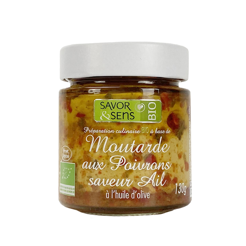 Moutarde Aux Poivrons Saveur Ail Bio - 130g