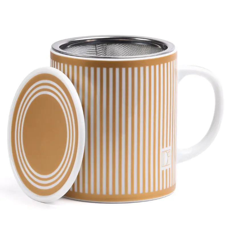 Accessoires Thes & Infusions Dammann Freres - Mug Marais Or ( Filtre & Couvercle ) 25cL - Porcelaine du Japon