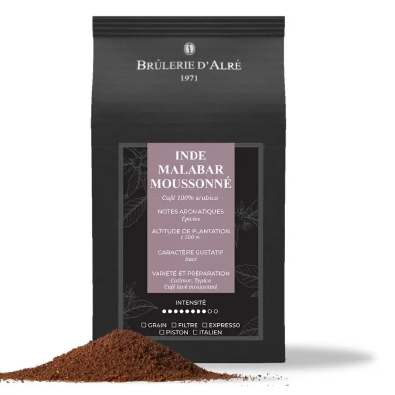 Cafe Moulu ( La Brulerie D'Arle ) - Malabar Moussonne Inde - 250g