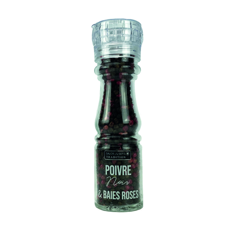Poivres Moulin Pvc Rechargeable (s&s) - Poivre Noir & Baies roses