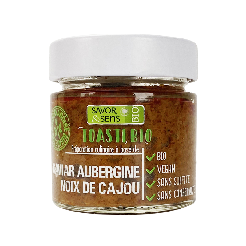 Toasti Bio Caviar Aubergine Fumee & Noix De Cajou Roties - 100g
