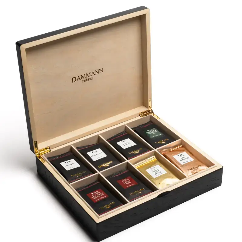 Coffret ( Dammann Freres ) - Coffret Bois Noir 48 Sachets Suremballes Thes
